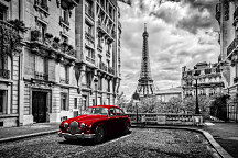 Obraz Red car in Paris